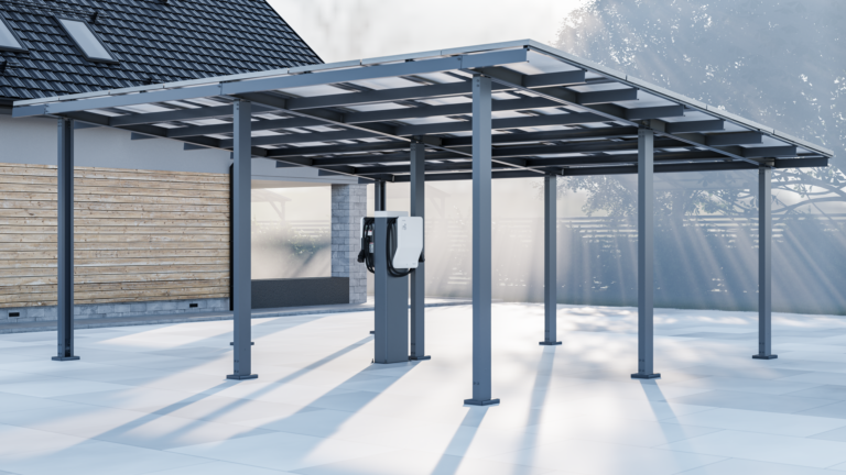 Carport wizualizacja rozbudowa ładowarka